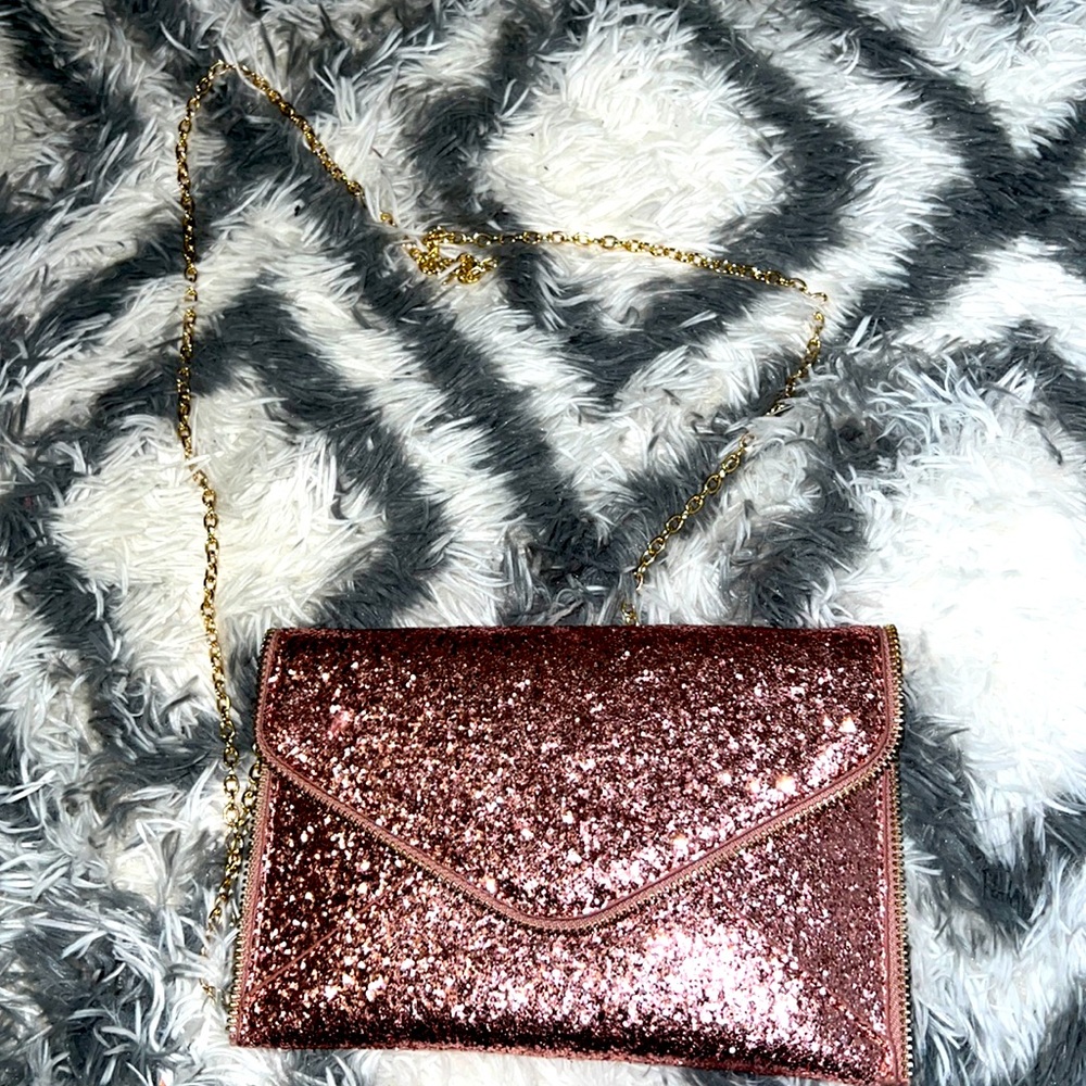 Sparkling pink crossbody purse